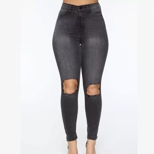 Ash black high waisted skinny jeans
